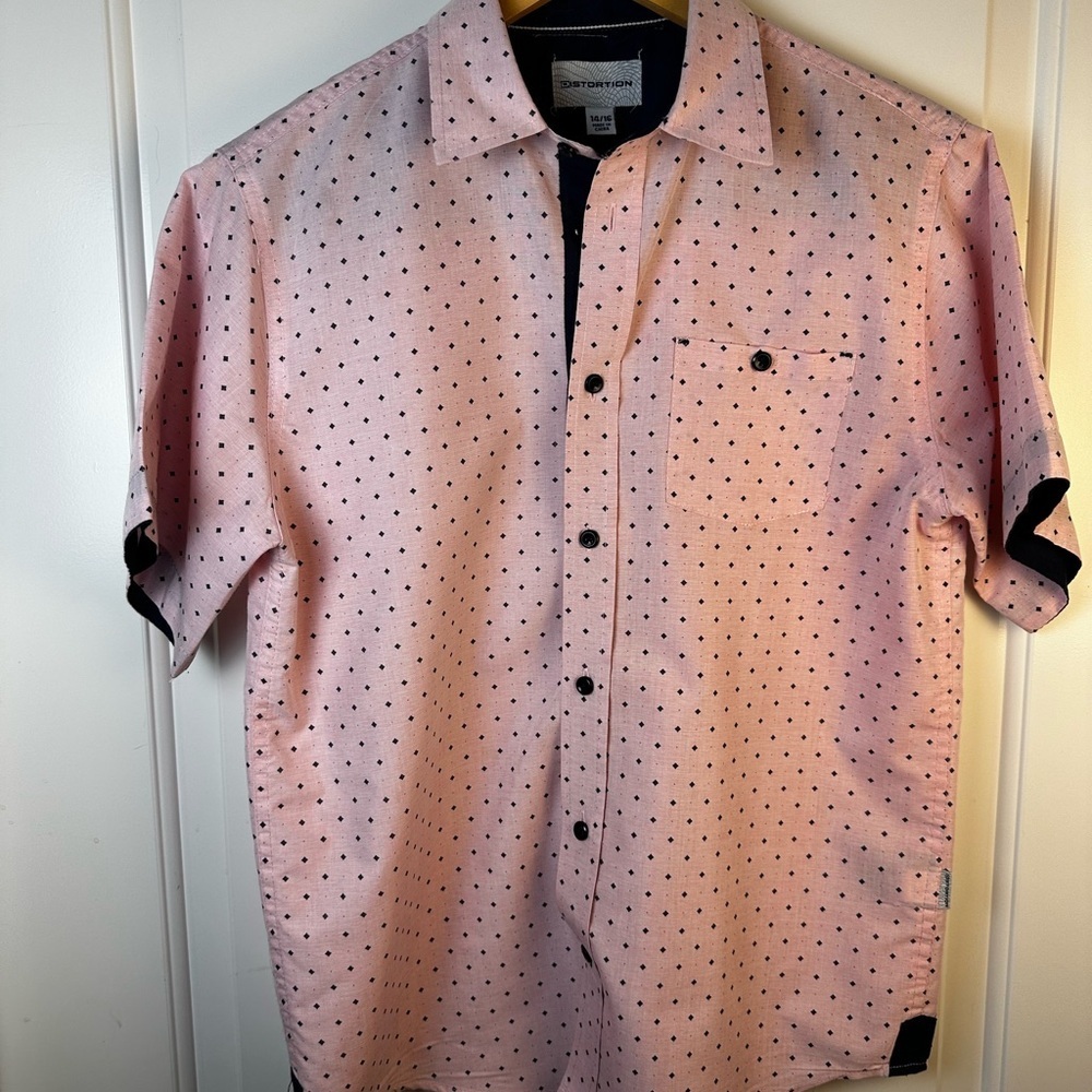 Distortion Button Down Shirt Boys 14/16 – Pink.  Valentines Day Suave - Picture 4 of 8